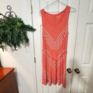Ava & Viv Coral and White Striped Top